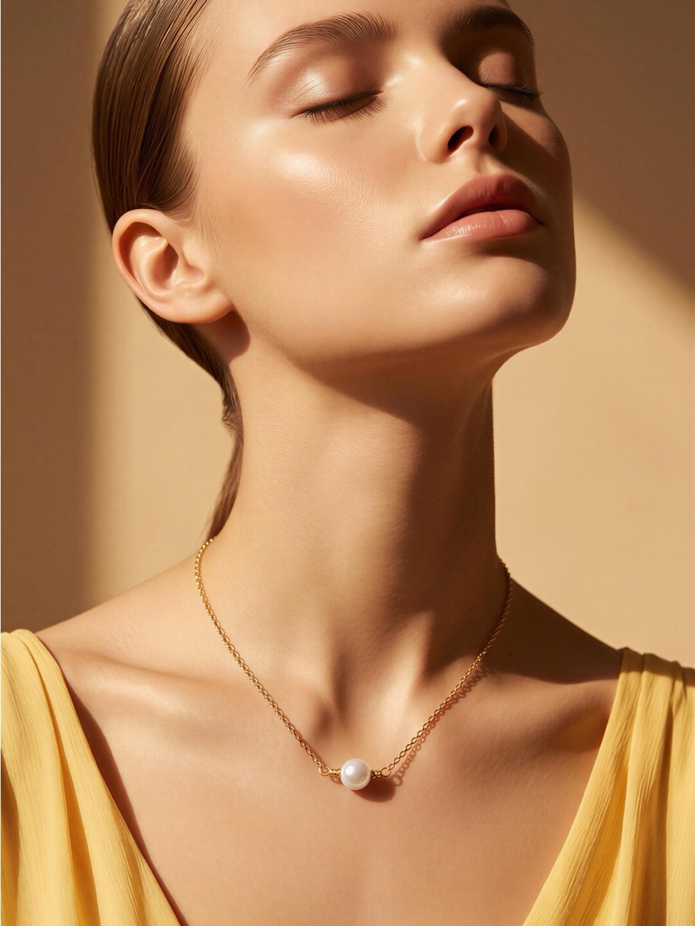Gold Pearl Pendant Necklace - Elegant Women's Jewelry
